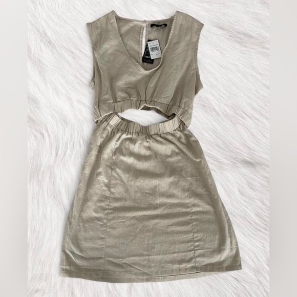 Toxik3 Dresses & Skirts - Linen Cutout Mini Dress